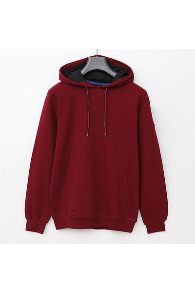 Dio Rise Men's Long Sleeve Hooded Sweatshirt - Swt-220 - Burgundy