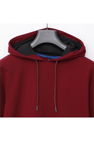 Dio Rise Men's Long Sleeve Hooded Sweatshirt - Swt-220 - Burgundy