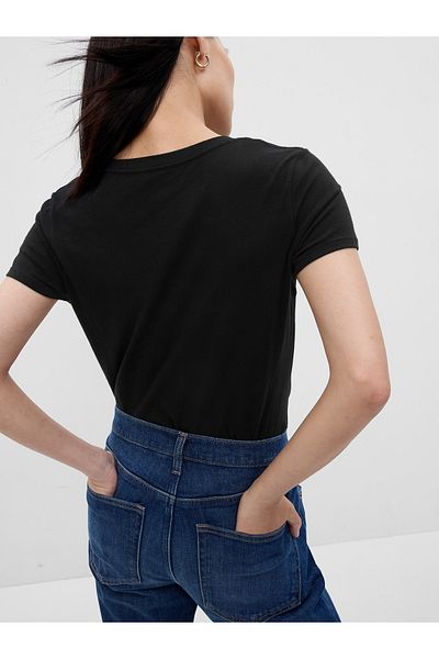 GAP Tricou negru cu logo Gap pentru femei