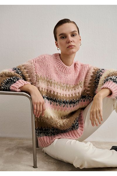 Mavi Crew Neck Pink Sweater Oversize / Wide Cut 1710583 -71009