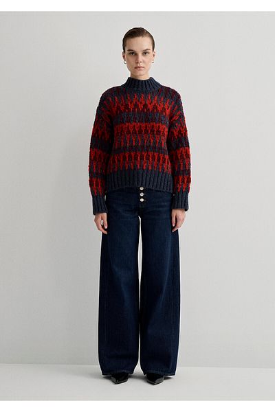 Mavi Crew Neck Red Sweater Loose Fit / Loose Relaxed Fit 1710585 -84182