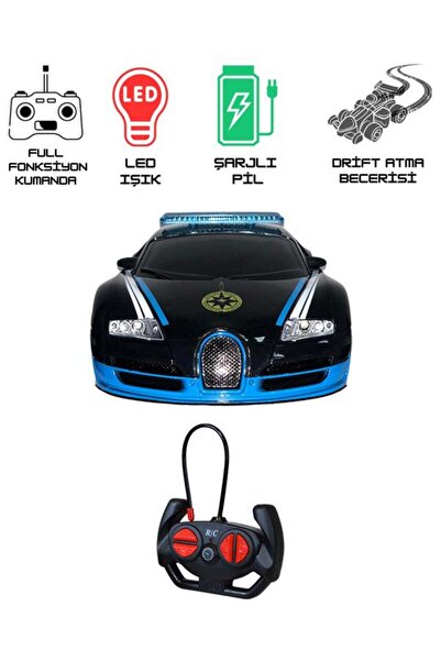 CToys Scaled Rc Model 27 Mhz Full Fonksiyonlu Uzaktan Kumandalı Işıklı Bugatti Veyron Polis