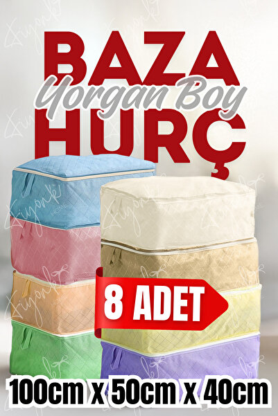 Fiyonk Home BAZA ALTI MEGA HURÇ SETİ 100x50x40CM Yorgan, Yastık ve Kıyafet Saklama, Dayanıklı Depolama Çantası