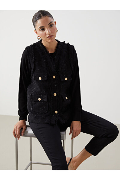 LC Waikiki LCWK V Yaka Parlak Görünümlü Kadın Yelek