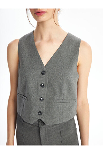LC Waikiki Xside Women's V-Neck Plain Classic Vest