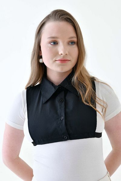 mirach Plus Size 2 Pack - Αμάνικο Crop πουκάμισο με ελαστικό λαιμό και βαμβακερό γιακά με χαμηλό κούρεμα