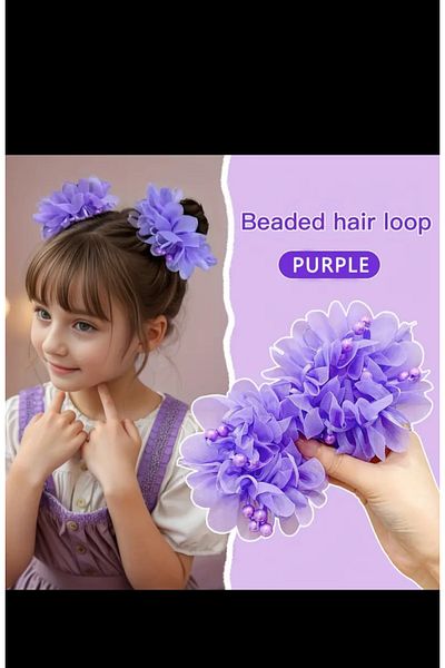 EMKSHOP Bentite drăguțe pentru coc pentru fete Cataramă cu coc elastic înalt (2 bucăți PURPLE)