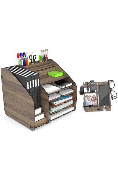 Home Canvas HC Home Canvas Cosmo Organizer - Walnut, X-Large