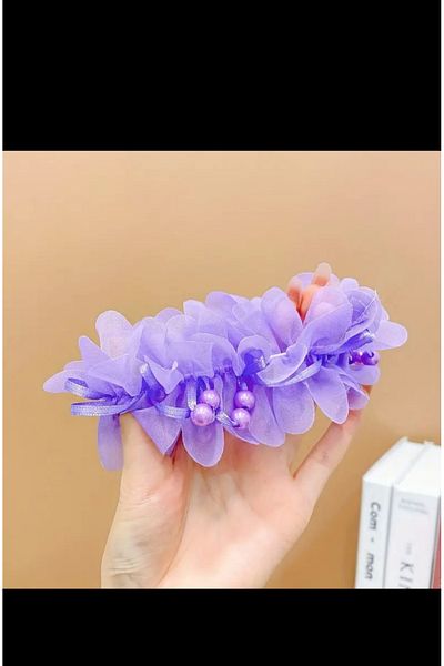 EMKSHOP Bentite drăguțe pentru coc pentru fete Cataramă cu coc elastic înalt (2 bucăți PURPLE)