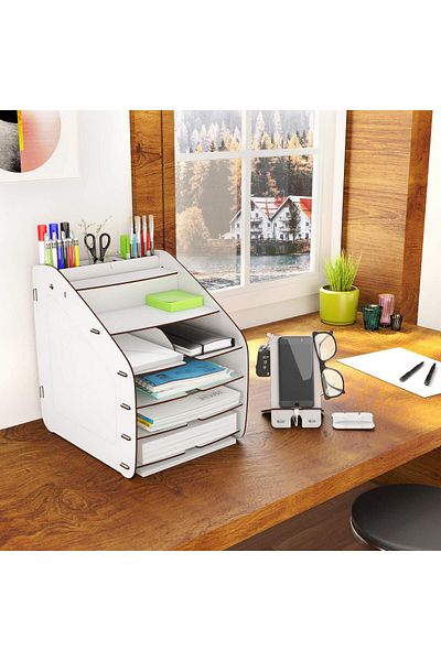 Home Canvas HC Home Canvas Cosmo Organizer - White, Large