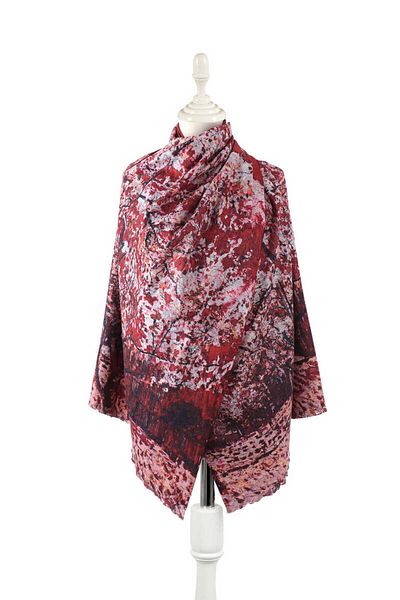 Bursa İpek Cherry Peach Tree Pattern Winter Shawl