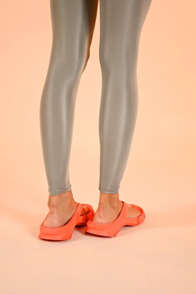 Beyond Unisex Orange Ultra Light Faylon Matte Slippers 2cm Byndfay03