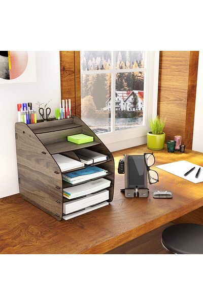 Home Canvas HC Home Canvas Cosmo Organizer - Walnut, Large