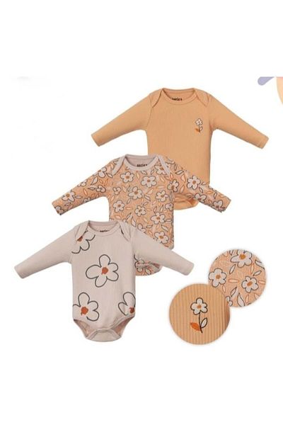 Necix's Daisy Detailed Baby 3-Piece Bodysuit