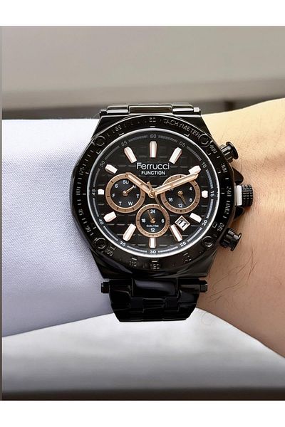 Ferrucci Men's Functions Active Steel Band Wrist Watch
