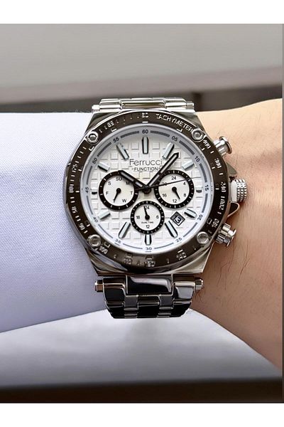 Ferrucci Men's Functions Active Steel Band Wrist Watch