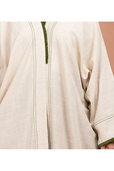 IKKXA Cream Lenin Emirati Abaya AIK5059