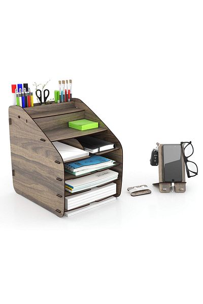 Home Canvas HC Home Canvas Cosmo Organizer - Walnut, Large