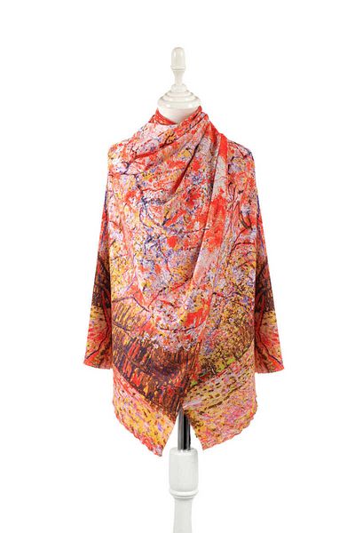 Bursa İpek Pomegranate Peach Tree Pattern Winter Shawl