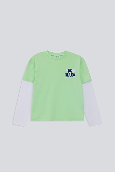 BABOKAH (KİDS BOY) Çift Kollu Bisiklet Yaka Uzun Kol T-shirt
