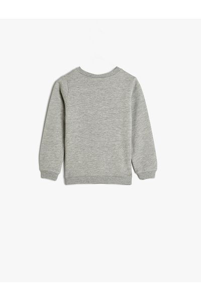 Koton Fox Printed Raised Crew Neck Sweatshirt