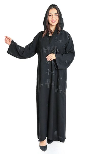IKKXA Modern Floral Design Embroidery Abaya AIK8053