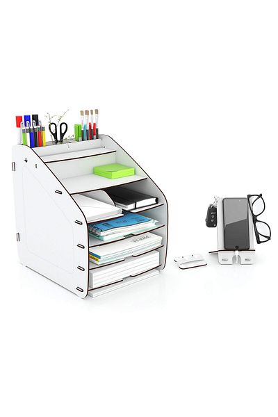 Home Canvas HC Home Canvas Cosmo Organizer - White, Large