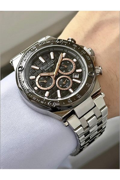 Ferrucci Men's Functions Active Steel Band Wrist Watch