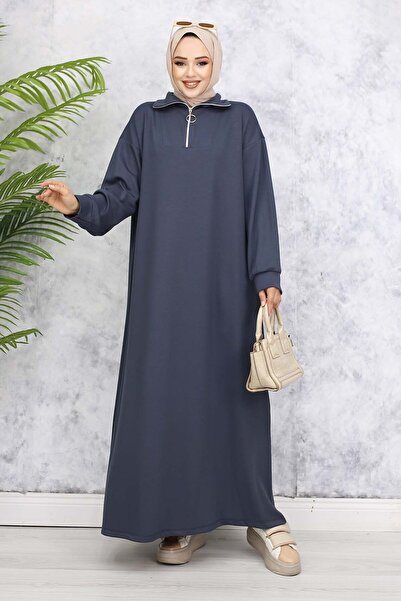 benguen Basic Hijab Dress - Anthracite 2333