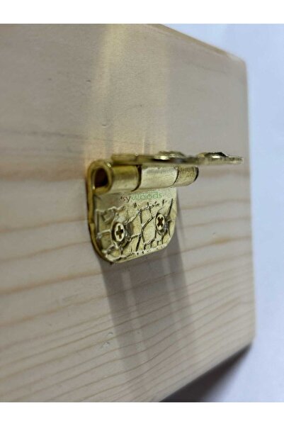 sywoods 90 Derece Stoplu Menteşe 4 Adet Sarı 30x33 Mm Kutu Ve Sandık Menteşesi Hobi Maket