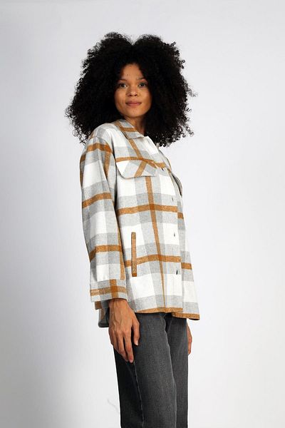 Lee Cooper Lays Women's Woven Shirt Gray-Tan