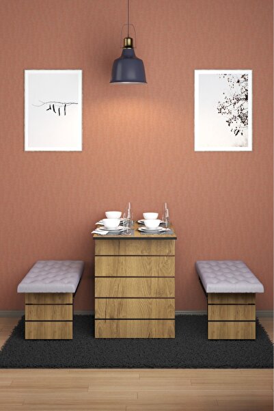 moka park avm DUVARA MONTE KATLANABİLİR YEMEK MASASI DÖŞEMELİ 2 TABURELİ YEME...