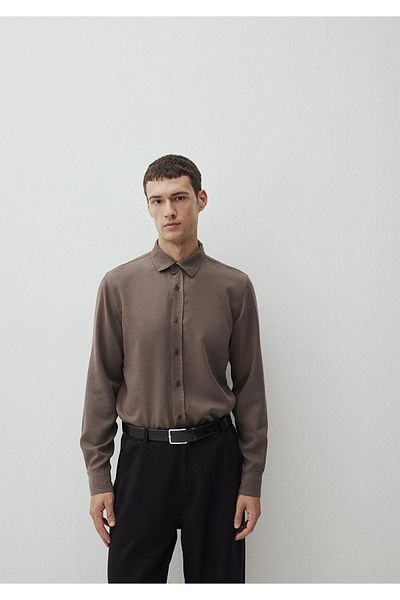 Mavi Tencel TM Lyocell Brown πουκάμισο - Κανονική εφαρμογή 0210818 -71550