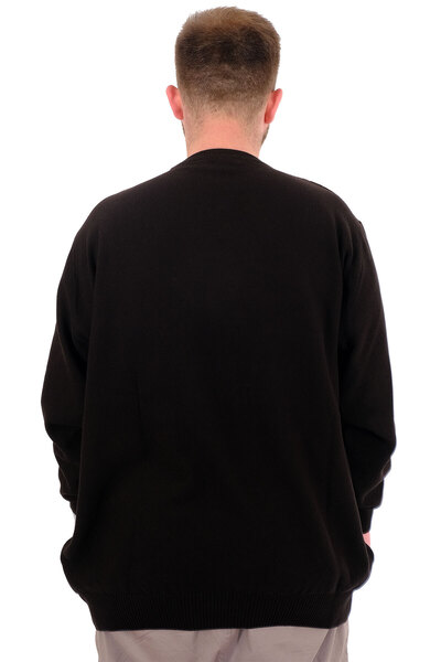ModeXL Men's Crew Neck Knitwear Sweater - Plus Size, Black 24208
