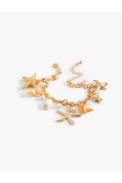 Koton Chain Bracelet with Seashell Detailed Dangle