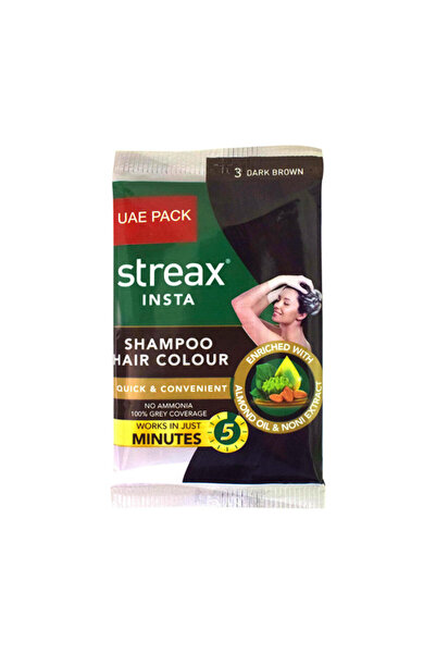 Streax Insta Shampoo Hair Colour 25 Ml - Dark Brown Sachet