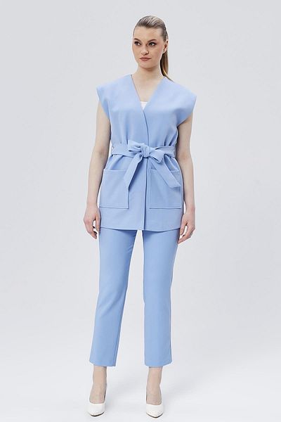 Appleline Set pantaloni kimono și vestă cu curea pentru femei - BEBE BLUE