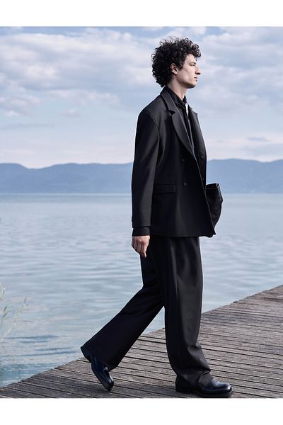 Koton Chino Fabric Loose Trousers with Buttons and Pocket Detail
