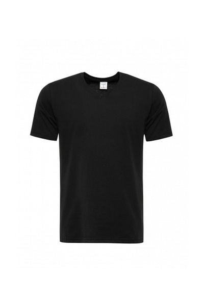 RELAXIA Men's V-Neck Combed Cotton T-Shirt