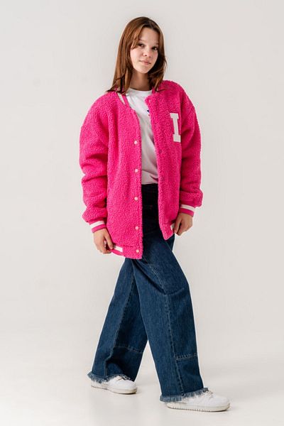 Kappa 8-15 Years Lovobery Girl's Bomber Jacket/Cardigan -Fuchsia