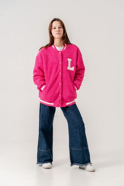 Kappa 8-15 Years Lovobery Girl's Bomber Jacket/Cardigan -Fuchsia