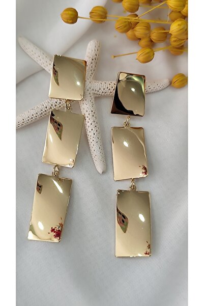 İPAR AKSESUAR Metal Gold Large Pendant Cube