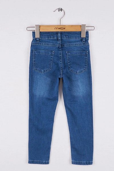 Mutlu Kids Happy Riveted Heart Patterned Girl's Jeans