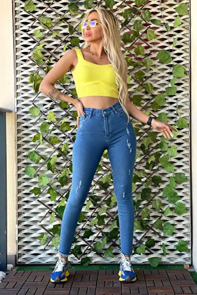Skinny Jean Kadın Pantolon 1031-962 Mavi