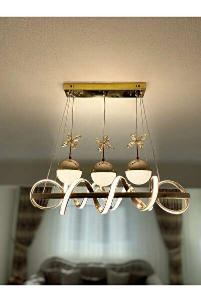 Retro MODERN GOLD KAPLAMA LEDLİ AVİZE