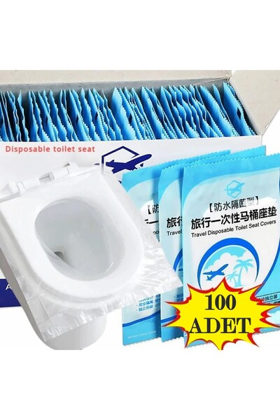 TİNEKE 100 Adet Tek Kullanımlık Klozet Örtüsü Klozet Poşeti Klozet Kapak Örtü...