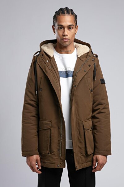 Lee Cooper Igor Men's Hooded Coat Khaki