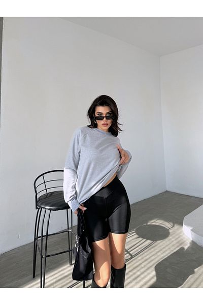 Gezen Çorap Φούτερ Crew Neck Black Basic - Mg1559
