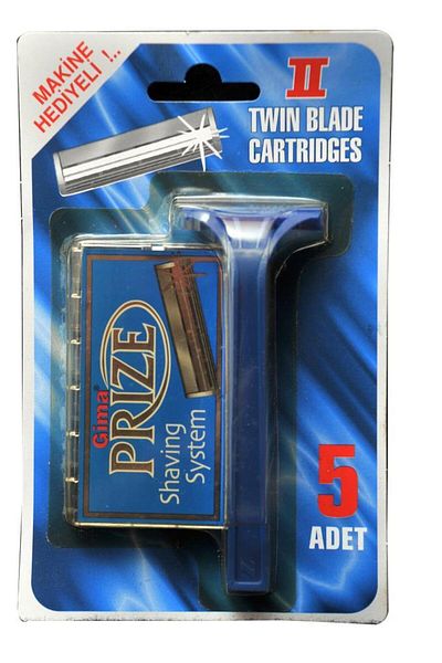 Zaza Gima Socket Nostalgic System Shaving Razor and 5 Spare Heads
