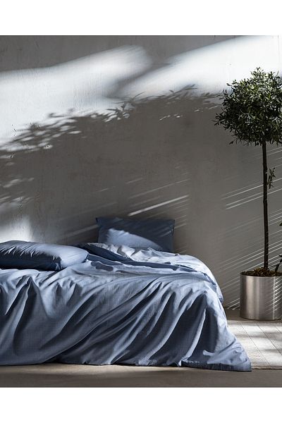 Madame Coco Odette Family Size 100% Cotton Ranforce Printed Duvet Cover Set - Dark Blue